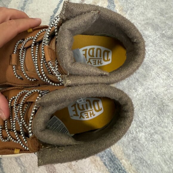 Hey Dude Bradley Cognac Leather Casual Boots Mens Size 8 - Picture 3 of 7